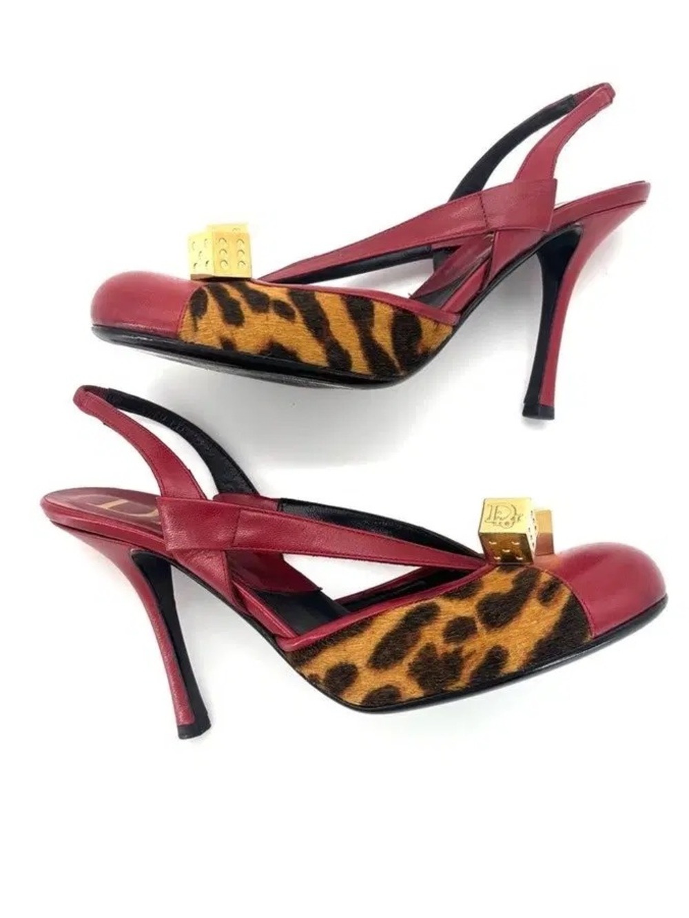 Rare Christian Dior by Galliano Leather Ponyhair Slingback Heels - Picture 2 of 14